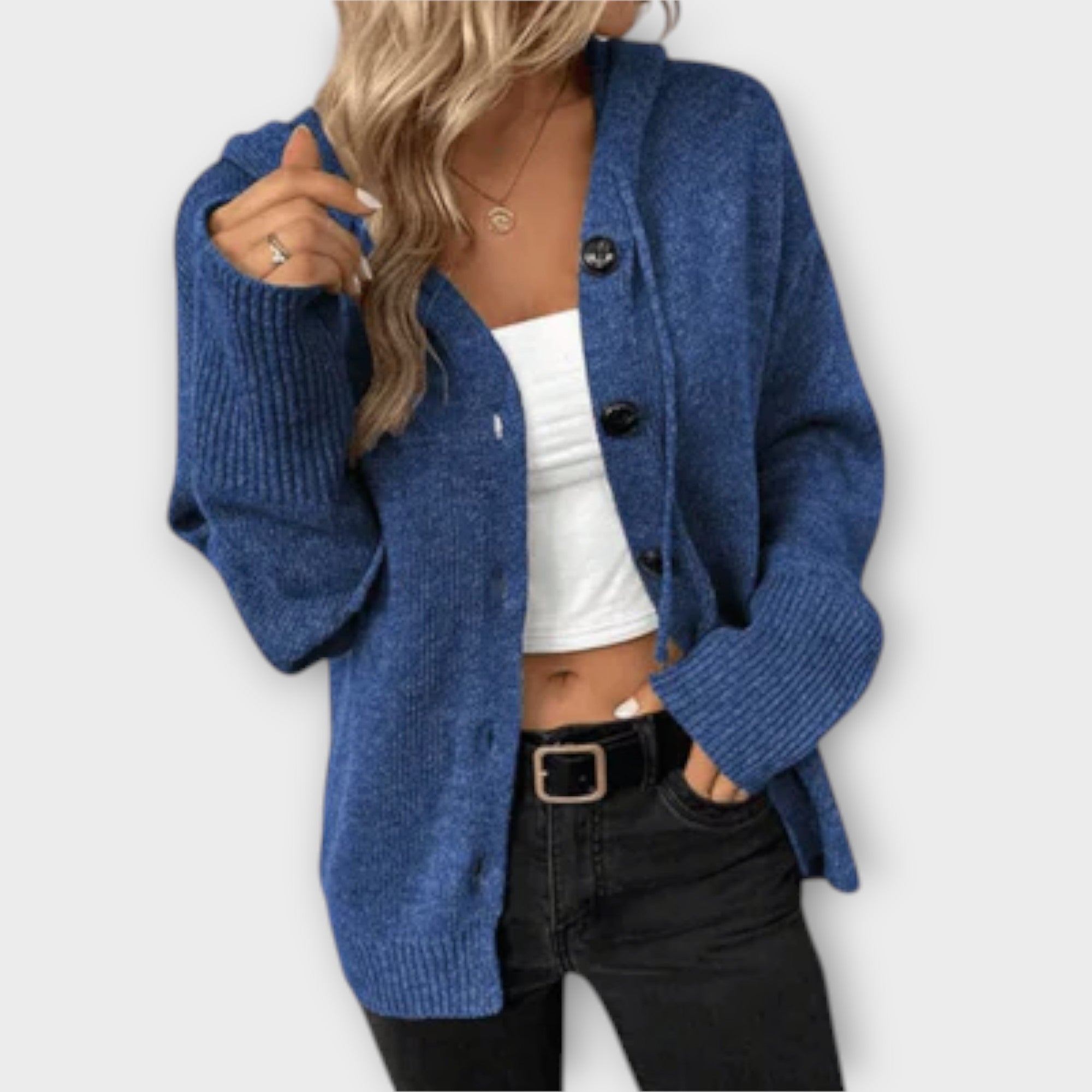 Eline Cardigan de Punto con Botones Cálido para Mujer
