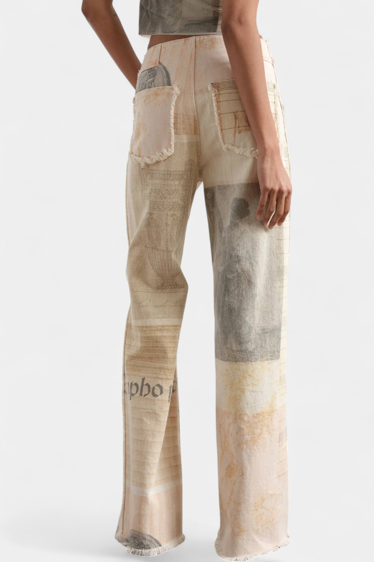 Paula Jeans de Pierna Ancha Cintura Alta Denim 100 Algodón