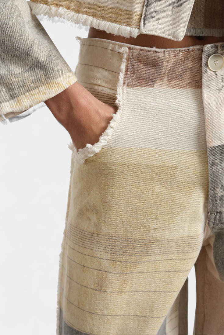 Paula Jeans de Pierna Ancha Cintura Alta Denim 100 Algodón