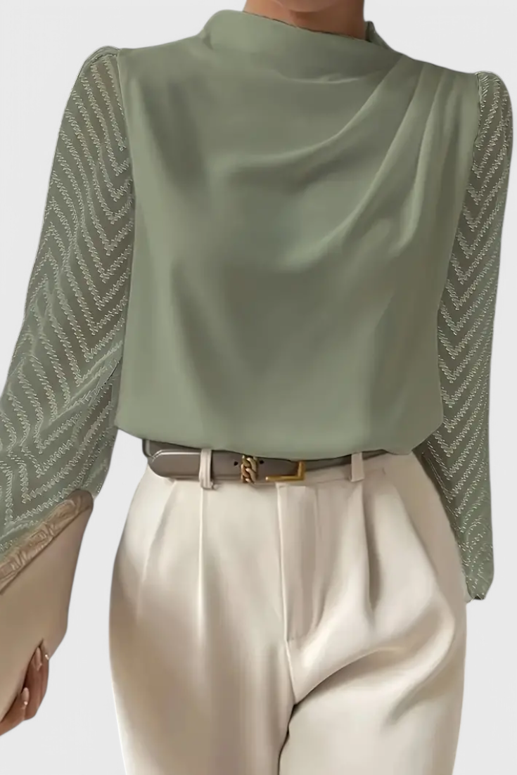 Zaraa Blusa Elegante De Manga Transparente Con Silueta Fluida