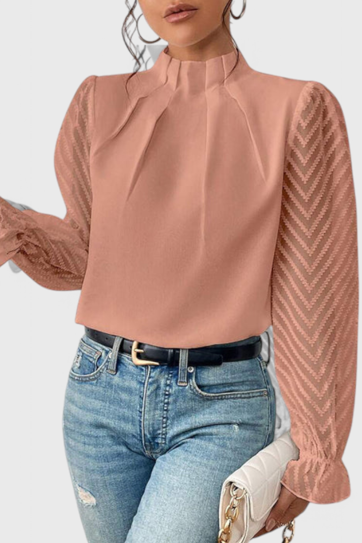 Helga Blusa Manga Larga Náutica Con Tejido Premium