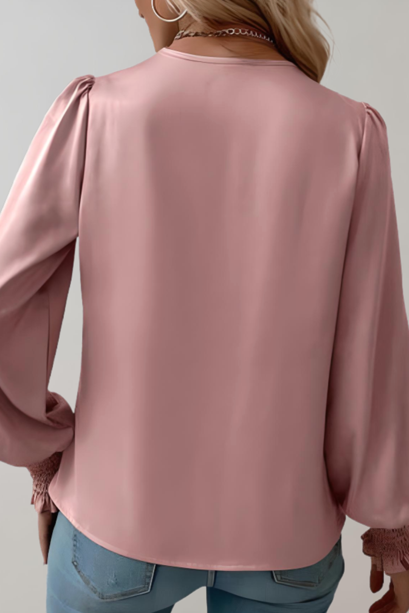 Quinn Blusa Elegante Manga Larga Escote en V Versátil
